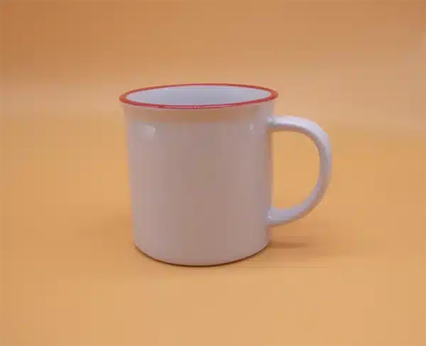 Taza cerámica 300 ml borde Rojo