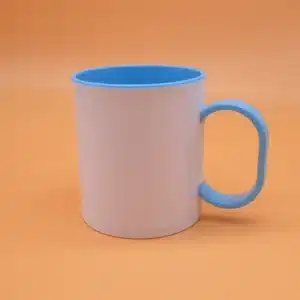 Taza de plástico celeste 11 oz
