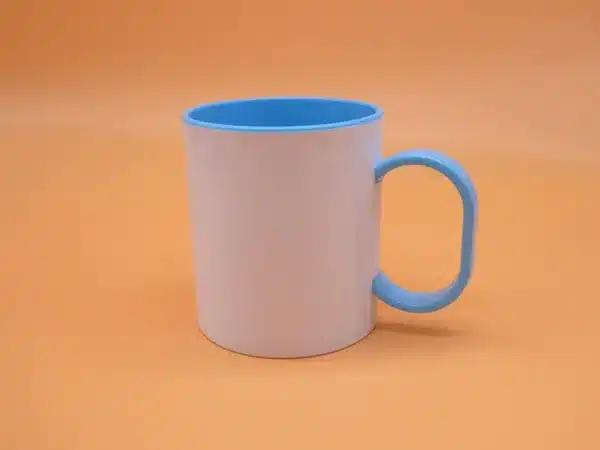 Taza de plástico celeste 11 oz